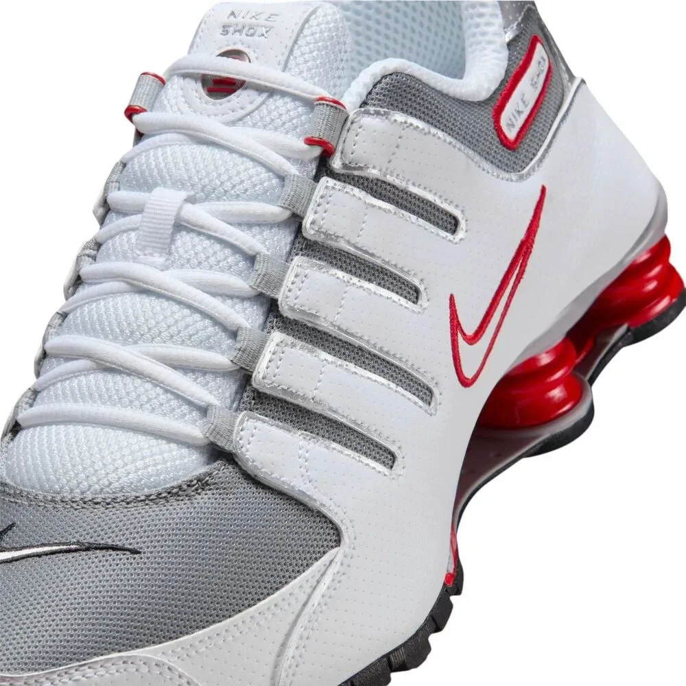 Nike Shox NZ Shoes White/Metallic Silver/Sport Red Men's Size 11 - (378341-104) - Picture 3 of 8